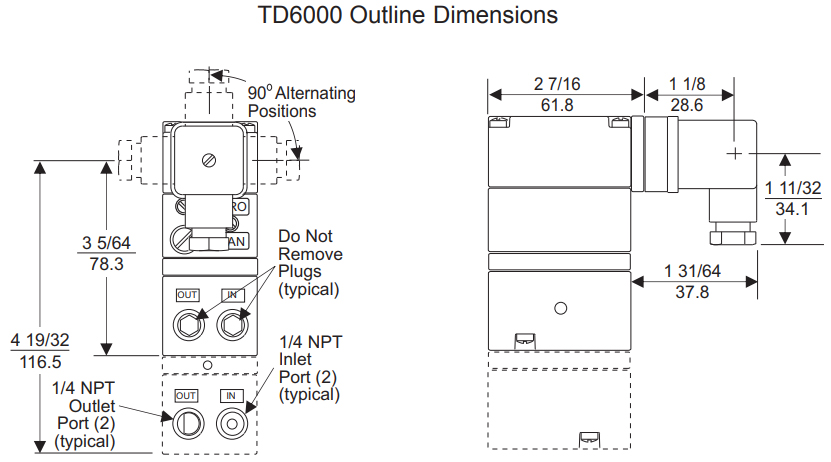 fairchild model td6000 transducer dimensions
