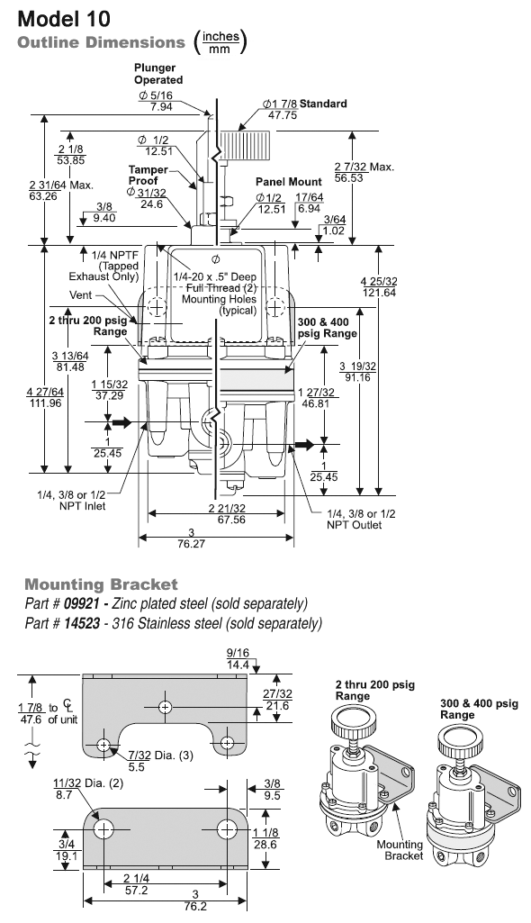 Fairchild型号10气动精密调节器10292