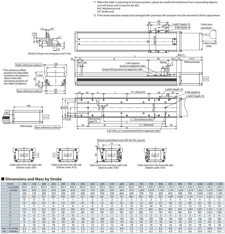 iai isb-sxm actuator dimensions