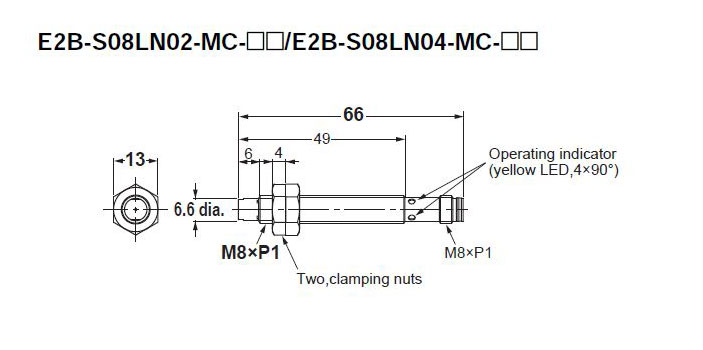 e2b-s08ln04-mc-b1 omron cylindrical proximity sensor