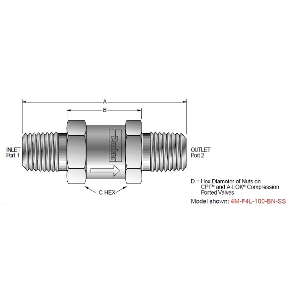 4FF4L5TSS Parker F Series Inline Filter Valin