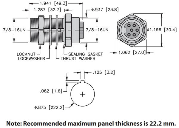 RSF RKF 40/22 TURCK | Male to Female Bulkhead Receptacle | Valin