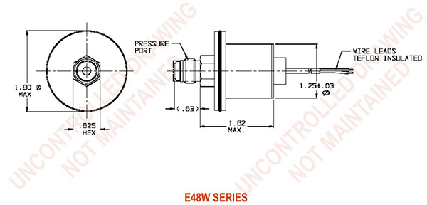 UE Precision Sensors E48W Series Dimensions