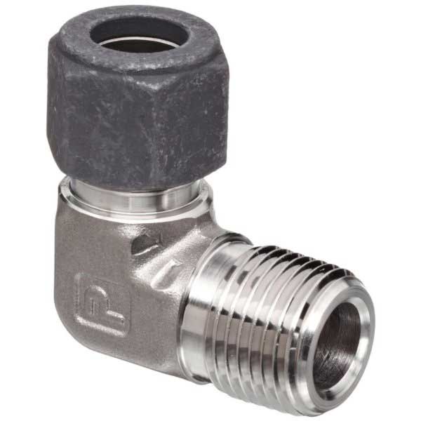90 Degree Elbow Parker CPI 8-4 CBZ-SS 316 Stainless Steel Compression Tube Fitting 1/2 Tube OD x 1/4 NPT Male